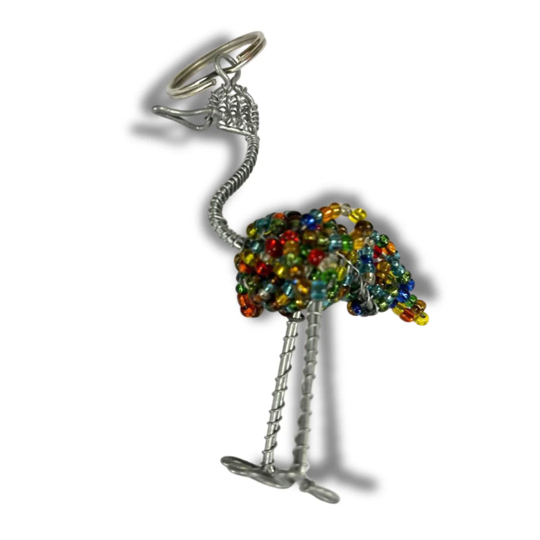Beaded Keyring - Ostrich