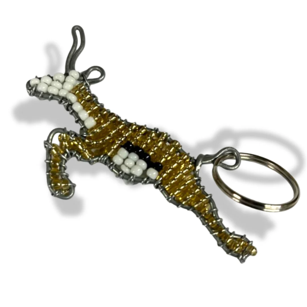 Beaded Keyring - Springbok