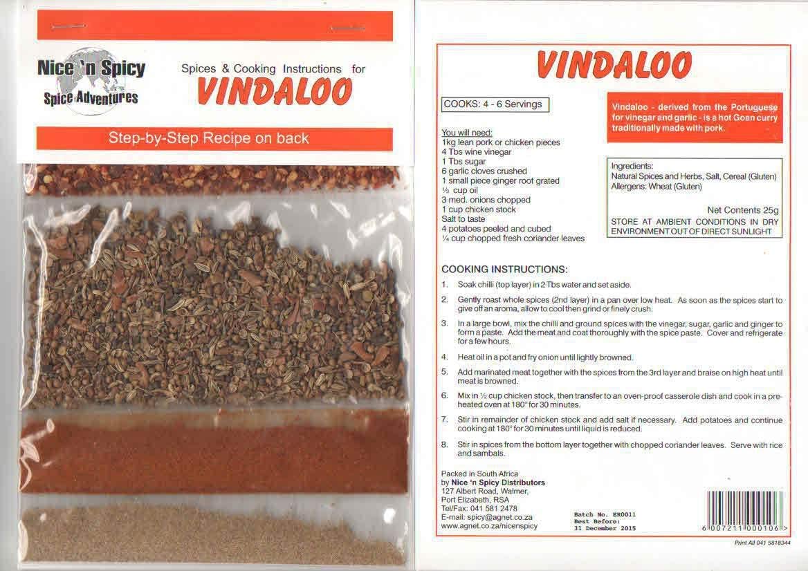 Nice 'n Spicy Vindaloo Curry Sachet